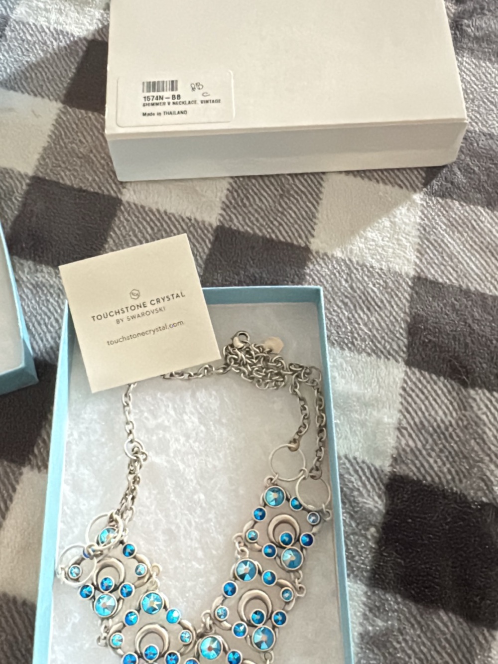 Touchstone Crystal Silver-Tone Necklace with Blue Crystals